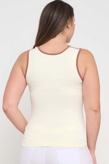 Women's U Neck Two Tone Seamless Tank style 2