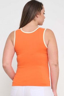 Women's U Neck Two Tone Seamless Tank style 2