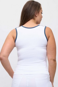 Women's U Neck Two Tone Seamless Tank style 2