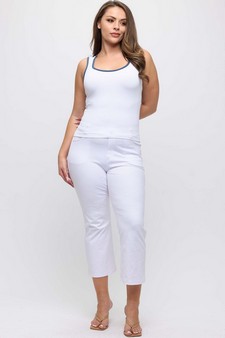 Women's U Neck Two Tone Seamless Tank style 5