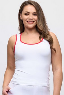 Women's U Neck Two Tone Seamless Tank style 4
