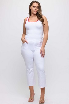 Women's U Neck Two Tone Seamless Tank style 5