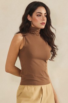 Women's Mock Neck Seamless Sleeveless Tank style 3