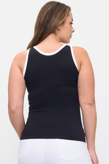Seamless Reversible High Neck Contrast Trim Tank Top style 2