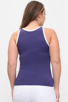 Seamless Reversible High Neck Contrast Trim Tank Top style 2