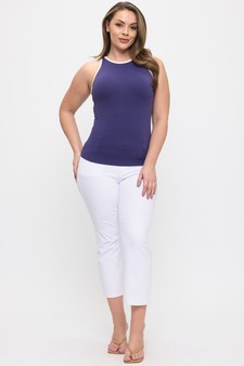 Seamless Reversible High Neck Contrast Trim Tank Top style 5