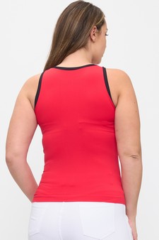 Seamless Reversible High Neck Contrast Trim Tank Top style 2