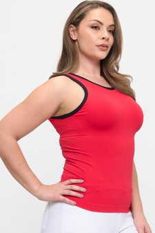 Seamless Reversible High Neck Contrast Trim Tank Top style 3
