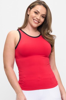 Seamless Reversible High Neck Contrast Trim Tank Top style 4
