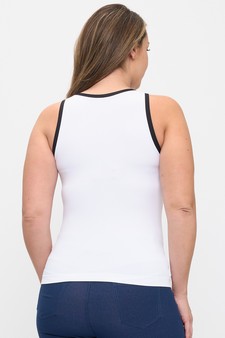 Seamless Reversible High Neck Contrast Trim Tank Top style 2