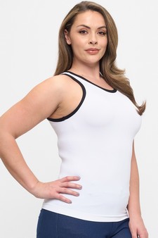 Seamless Reversible High Neck Contrast Trim Tank Top style 3