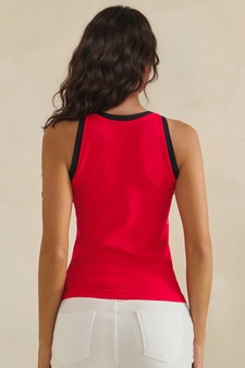 Seamless Reversible High Neck Contrast Trim Tank Top style 2