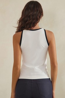 Seamless Reversible High Neck Contrast Trim Tank Top style 2