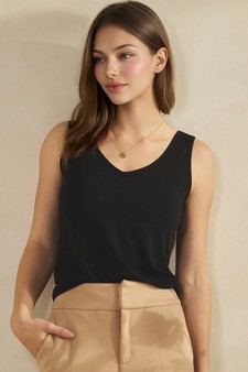 Women's Airsoft Seamless Reversable U-V Neckline Modal Tank Top style 4