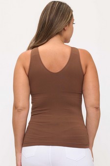 Women's Reversible Seamless U/V-Neckline Tank with Built-In Bra style 2
