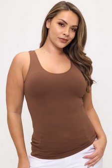 Women's Reversible Seamless U/V-Neckline Tank with Built-In Bra