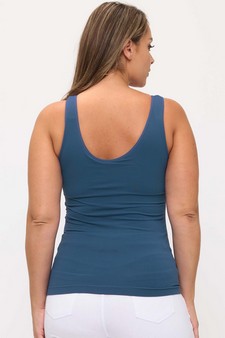Women's Reversible Seamless U/V-Neckline Tank with Built-In Bra style 2