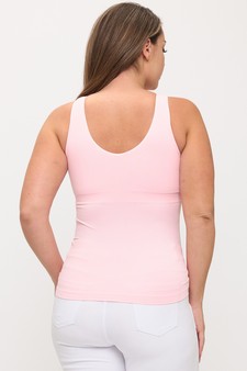 Women's Reversible Seamless U/V-Neckline Tank with Built-In Bra style 2