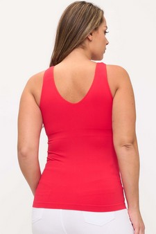 Women's Reversible Seamless U/V-Neckline Tank with Built-In Bra style 2