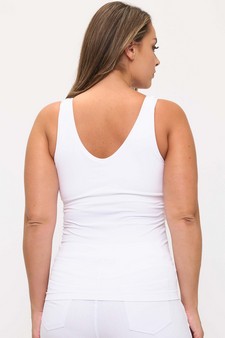 Women's Reversible Seamless U/V-Neckline Tank with Built-In Bra style 2