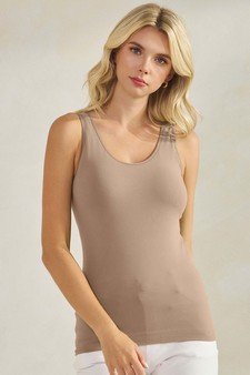 Women's Reversible Seamless U/V-Neckline Tank with Built-In Bra style 4