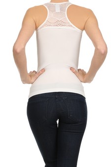 White-Lady's Racer Back Tank style 4