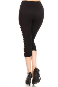 Cut Out Side Detail Capri Leggings style 3