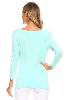 Solid ¾ Sleeve w/ Neck Tie Top style 4