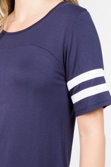 Women's Varsity Striped Ringer Tee style 5