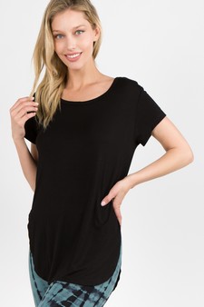 Women’s Knit Athleisure Top w/ Slashed-Back style 2