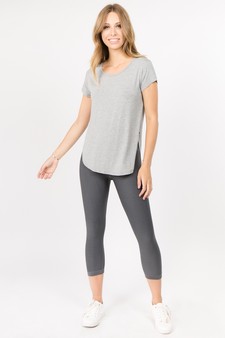 Women’s Knit Athleisure Top w/ Slashed-Back style 6