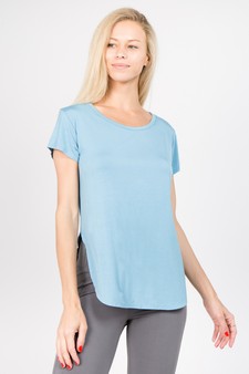 Women’s Knit Athleisure Top w/ Slashed-Back style 3