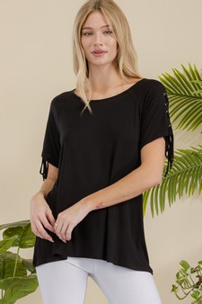 Women's Lace-Up Short Sleeve Top