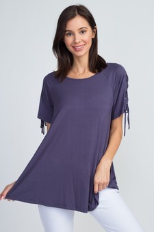 Women's Lace-Up Short Sleeve Top style 2