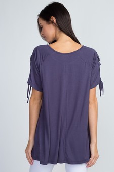 Women's Lace-Up Short Sleeve Top style 3