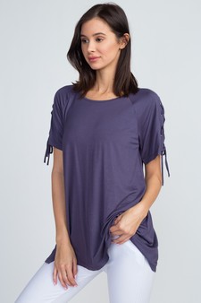 Women's Lace-Up Short Sleeve Top