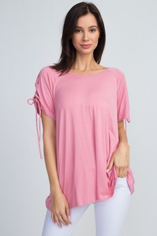 Women's Lace-Up Short Sleeve Top style 2