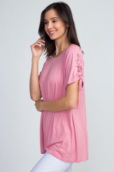 Women's Lace-Up Short Sleeve Top