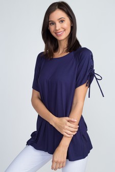 Women's Lace-Up Short Sleeve Top