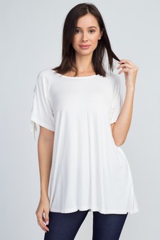 Women's Lace-Up Short Sleeve Top style 2