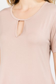 Women's Short Sleeve Key Hole Top style 4