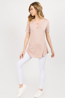 Women's Short Sleeve Key Hole Top style 7