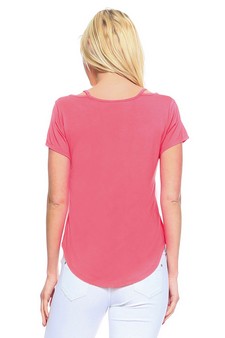 Women's Short Sleeve Key Hole Top style 3