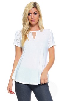 Women's Short Sleeve Key Hole Top style 2