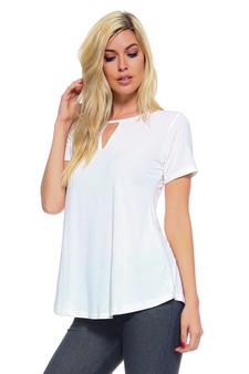 Women's Short Sleeve Key Hole Top