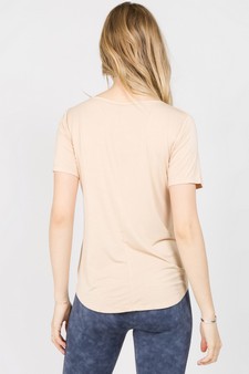 Women’s Short Sleeve Split Front Athleisure Top style 4