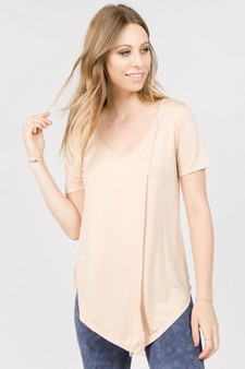 Women’s Short Sleeve Split Front Athleisure Top style 5
