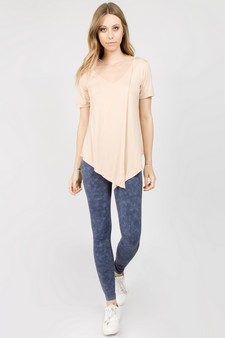 Women’s Short Sleeve Split Front Athleisure Top style 6