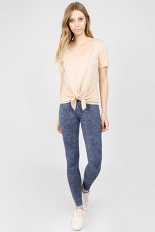 Women’s Short Sleeve Split Front Athleisure Top style 7