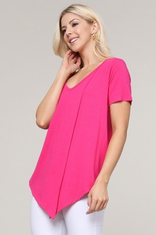 Women’s Short Sleeve Split Front Athleisure Top style 2